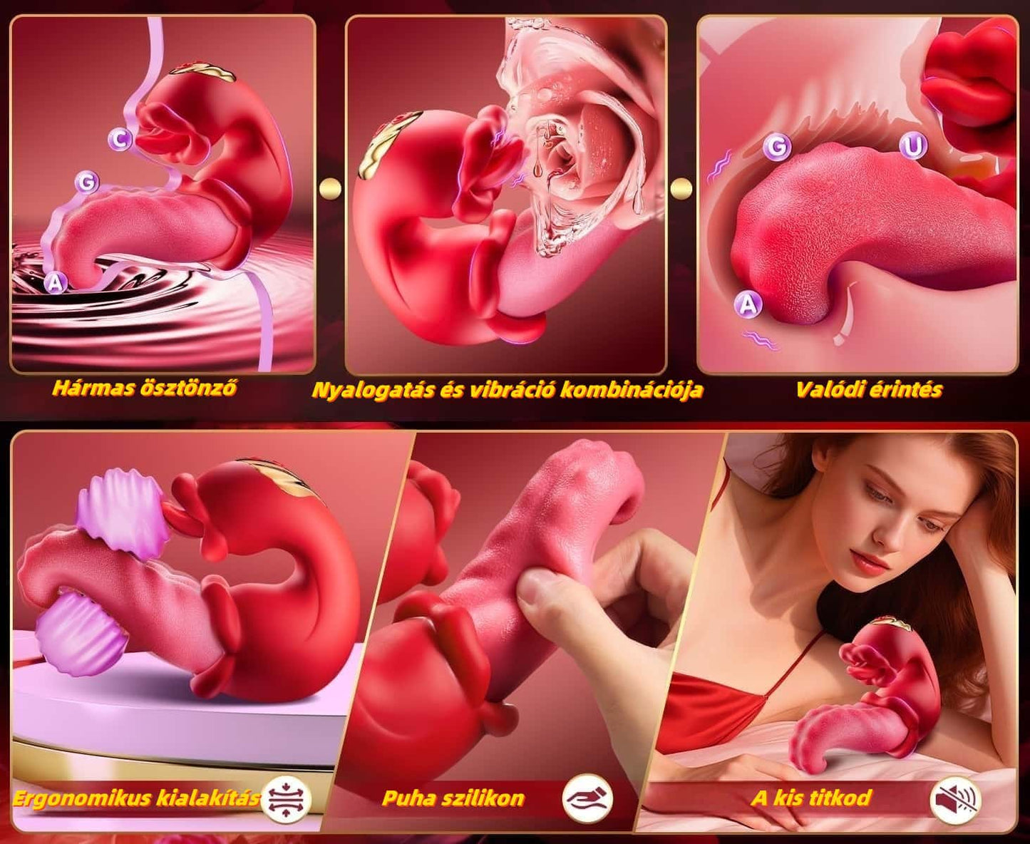 👅Több üzemmóddal rendelkező pihentető masszírozó --- a boldogság forrása